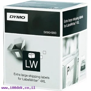 גליל מדבקות נייר Dymo LW 904980 גודל 159x104 מ"מ - 220 מדבקות עם דבק רגיל
