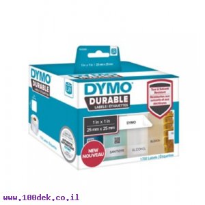 גליל מדבקות פלסטיק עמידות Dymo LW 1933083 גודל 25x25 מ"מ - 1700 מדבקות עם דבק תעשייתי