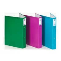 תיק טבעות מצופה, גודל פוליו - ורוד