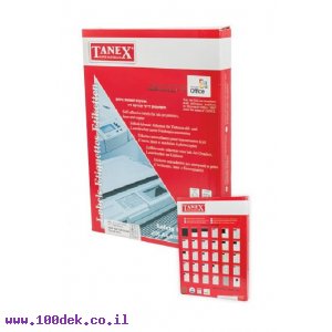 דפי מדבקות Tanex A4, גודל 53x23 מ"מ, 48 בדף, 200 דפים