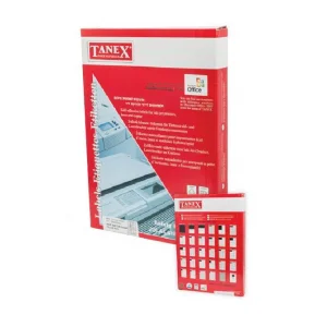 דפי מדבקות Tanex A4, גודל 105x23 מ"מ, 24 בדף, 200 דפים