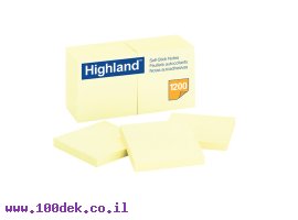 תמונה של מוצר מזכרית דביקה Highland צהוב - 76x76 מ"מ - 100 דפים