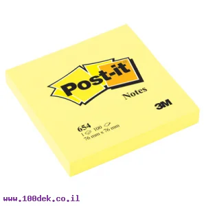 מזכרית דביקה Post-it צהוב - 76x76 מ"מ