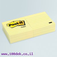 מזכרית דביקה Post-it צהוב - 76x76 מ"מ, שורות - 6 יחידות