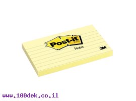 תמונה של מוצר מזכרית דביקה Post-it צהוב - 76x127 מ"מ, שורות
