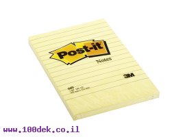 תמונה של מוצר מזכרית דביקה Post-it צהוב - 102x152 מ"מ, שורות