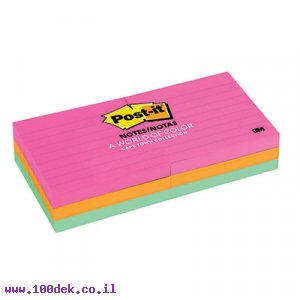 מזכרית דביקה Post-it צבעוני - 76x76 מ"מ, שורות - 6 יחידות