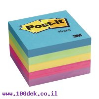מזכרית דביקה Post-it צבעוני אולטרה - 76x76 מ"מ - 5 יחידות של 100 דפים