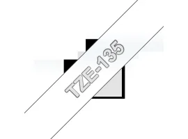 תמונה של מוצר סרט סימון ברוחב 12 מ"מ Brother TZE-135 - לבן על רקע שקוף