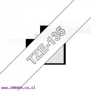 סרט סימון ברוחב 12 מ"מ Brother TZE-135 - לבן על רקע שקוף