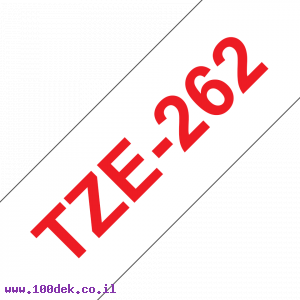 סרט סימון ברוחב 36 מ"מ Brother TZE-262 - אדום על רקע לבן