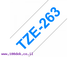 תמונה של מוצר סרט סימון ברוחב 36 מ"מ Brother TZE-263 - כחול על רקע לבן