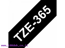 תמונה של מוצר סרט סימון ברוחב 36 מ"מ Brother TZE-365 - לבן על רקע שחור