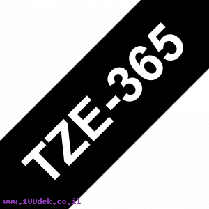 סרט סימון ברוחב 36 מ"מ Brother TZE-365 - לבן על רקע שחור