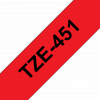 סרט סימון ברוחב 24 מ"מ Brother TZE-451 - שחור על רקע אדום