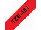 תמונה של מוצר סרט סימון ברוחב 24 מ"מ Brother TZE-451 - שחור על רקע אדום