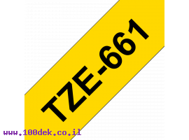 תמונה של מוצר סרט סימון ברוחב 36 מ"מ Brother TZE-661 - שחור על רקע צהוב