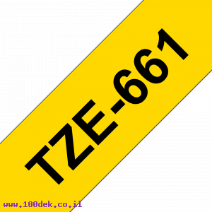 סרט סימון ברוחב 36 מ"מ Brother TZE-661 - שחור על רקע צהוב