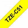 סרט סימון ברוחב 24 מ"מ Brother TZE-C51 - שחור על רקע צהוב זוהר