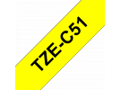 תמונה של מוצר סרט סימון ברוחב 24 מ"מ Brother TZE-C51 - שחור על רקע צהוב זוהר