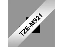 תמונה של מוצר סרט סימון ברוחב 9 מ"מ Brother TZE-M921 - שחור על רקע כסף מט