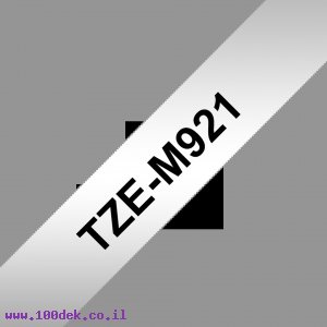 סרט סימון ברוחב 9 מ"מ Brother TZE-M921 - שחור על רקע כסף מט
