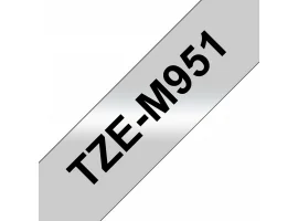 תמונה של מוצר סרט סימון ברוחב 24 מ"מ Brother TZE-M951 - שחור על רקע כסף מט