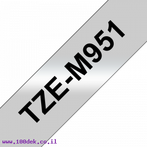 סרט סימון ברוחב 24 מ"מ Brother TZE-M951 - שחור על רקע כסף מט