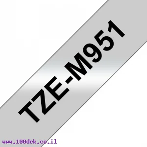 סרט סימון ברוחב 24 מ"מ Brother TZE-M951 - שחור על רקע כסף מט