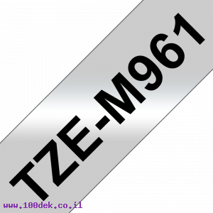סרט סימון ברוחב 36 מ"מ Brother TZE-M961 - שחור על רקע כסף מט