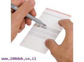 תמונה של מוצר שקית פסגור 10x15 ס"מ עם פס כתיבה לבן, 100 יחידות
