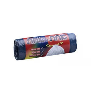 שקית אשפה 52x65 עם שרוך, שחור/אפור - 20 יחידות