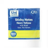 מזכרית דביקה צהובה - 75x75 מ"מ, שורות