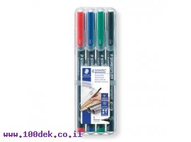 תמונה של מוצר טוש לא מחיק STAEDTLER Lumocolor (S) 313 - עובי 0.4 מ"מ - ערכה של 4 צבעים