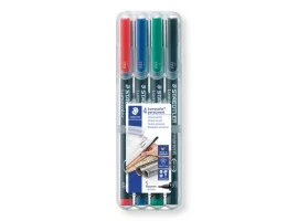 תמונה של מוצר טוש לא מחיק STAEDTLER Lumocolor (S) 313 - עובי 0.4 מ"מ - ערכה של 4 צבעים