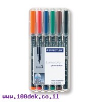 טוש לא מחיק STAEDTLER Lumocolor (S) 313 - עובי 0.4 מ"מ - ערכה של 6 צבעים