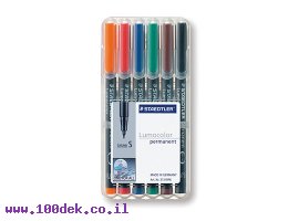 תמונה של מוצר טוש לא מחיק STAEDTLER Lumocolor (S) 313 - עובי 0.4 מ"מ - ערכה של 6 צבעים