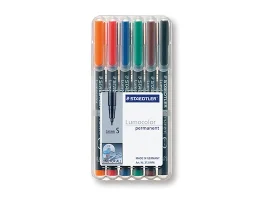 תמונה של מוצר טוש לא מחיק STAEDTLER Lumocolor (S) 313 - עובי 0.4 מ"מ - ערכה של 6 צבעים