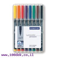 טוש לא מחיק STAEDTLER Lumocolor (S) 313 - עובי 0.4 מ"מ - ערכה של 8 צבעים