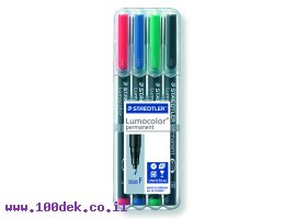 תמונה של מוצר טוש לא מחיק STAEDTLER Lumocolor (F) 318 - עובי 0.6 מ"מ - ערכה של 4 צבעים