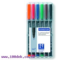 תמונה של מוצר טוש לא מחיק STAEDTLER Lumocolor (F) 318 - עובי 0.6 מ"מ - ערכה של 6 צבעים