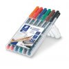 טוש לא מחיק STAEDTLER Lumocolor (F) 318 - עובי 0.6 מ"מ - ערכה של 6 צבעים
