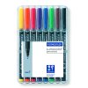 טוש לא מחיק STAEDTLER Lumocolor (F) 318 - עובי 0.6 מ"מ - ערכה של 8 צבעים