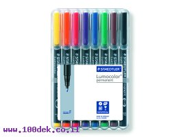 תמונה של מוצר טוש לא מחיק STAEDTLER Lumocolor (F) 318 - עובי 0.6 מ"מ - ערכה של 8 צבעים