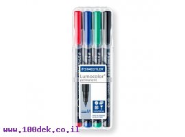 תמונה של מוצר טוש לא מחיק STAEDTLER Lumocolor (M) 317 - עובי 1 מ"מ - ערכה של 4 צבעים