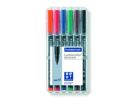 תמונה של מוצר טוש לא מחיק STAEDTLER Lumocolor (M) 317 - עובי 1 מ"מ - ערכה של 6 צבעים