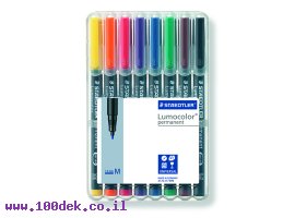 תמונה של מוצר טוש לא מחיק STAEDTLER Lumocolor (M) 317 - עובי 1 מ"מ - ערכה של 8 צבעים
