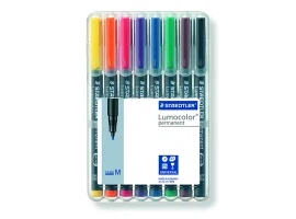 תמונה של מוצר טוש לא מחיק STAEDTLER Lumocolor (M) 317 - עובי 1 מ"מ - ערכה של 8 צבעים