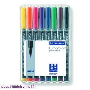טוש לא מחיק STAEDTLER Lumocolor (M) 317 - עובי 1 מ"מ - ערכה של 8 צבעים