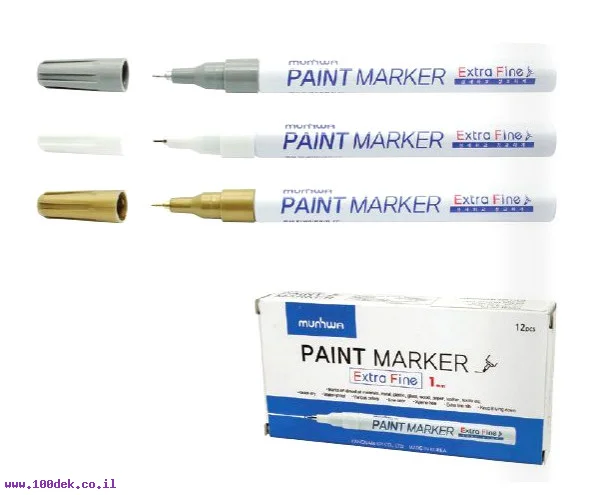 טוש לא מחיק Paint Marker מטאלי דק במיוחד (UF) - 3 צבעים - www.100dek.co.il